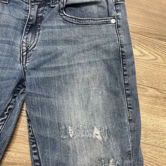 True Religion Mens Jeans Distressed Size 34 Slim Fit 27" Inseam - Picture 3 of 14